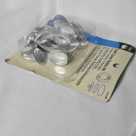New Dritz 114-36 Craft Cover Button Kit Sz 36 7/8" 14 Buttons Plain Shank Backs - Picture 5 of 8